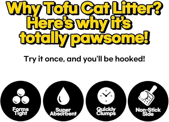 Tofu Cat Litter 1.5mm, 100% Natural Ingredients,Strong Clumping,Toilet Flushable,Solubility in Water,Ultra Absorbent, Really Dust-Free,Less Tracking, I'm Gonna Pee (5.7lb x 2pack)