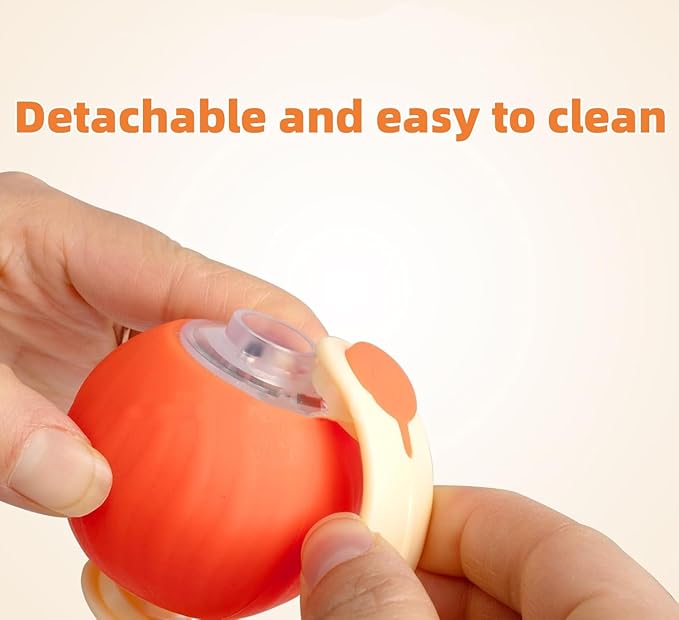 Rocfish Durable Interactive Cat Toys for Indoor Cats, Smart Automatic Cat Chase Ball Toy, Upgraded Speedy Tail Kitten Toy for Bored Indoor Adult Pets (Orange)