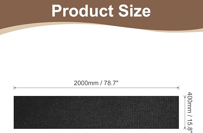 uxcell Self-Adhesive Cat Scratching Mat, 1 Roll 78.7" x 15.8" Couch Protector from Cat Claws for DIY Sofa, Wall, Doors, Cut Anti Cat Scratch Pad Carpet Mat, Black