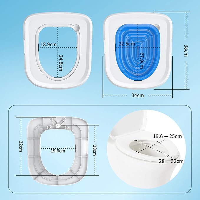 Cat Toilet Training Kit, Cat Toilet Trainer Kit for Teach Cat to Use Toilet, Cat Toilet Training System Universal Reusable Kitty Toilet Training Kit, Cat Toilet (Blue)