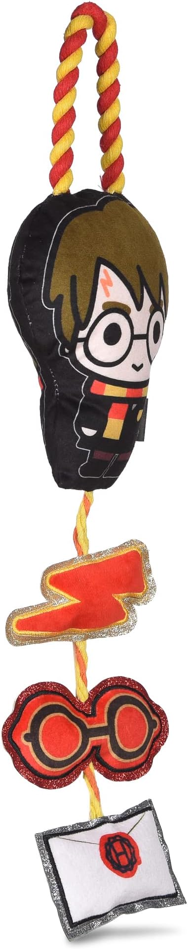 Harry Potter Cat Toy, Door Hanger with Catnip | Door Hanger Cat Toy with Harry Potter, Lightning Bolt, Glasses, and Hogwarts Invitation Plush with Catnip Components on Rope