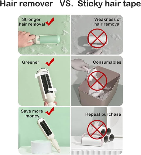 Pet Hair Remover Reusable pet Hair Remover Dog and cat Hair Remover for Sofas, Furniture, Carpets, car Seats with self-Cleaning Base Upgraded Animal Hair Remover Tool (Red Black)