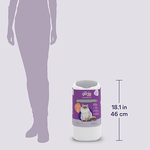 Litter Genie Style PailCat Litter Box Waste Disposal System for Odor Control Includes 1 Square Refill Bag