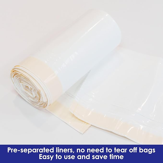 Pre-separated Cat Litter Box Liners, Jumbo Size, Heavy Duty, Sturdy Drawstring, Tear Resistant, Claw-proof, Unscented, 36"x18", 40 Count