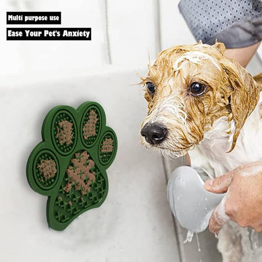 Lick Mat for Dogs and Cats, Premium Lick Pad with Suction Cups,Dog Slow Feeder Dowl Mat for Bathing Grooming Nailing Trimming, Food-Grade, Non-Toxic (Green)