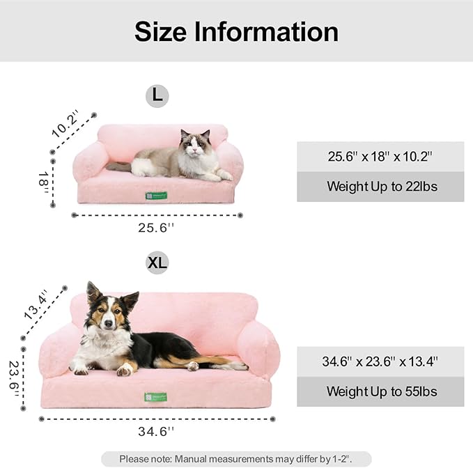 MEWOOFUN Cat Bed for Indoor Cats Orthopedic Dog Bed for Small Medium Dogs, Egg- Foam Pet Bed with Removable Washable Cover and Non-Slip Bottom (Medium, Pink)
