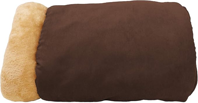 4 in 1 Self Warming Burrow Cat Bed, Pet Hideway Sleeping Cuddle Cave (Brown)