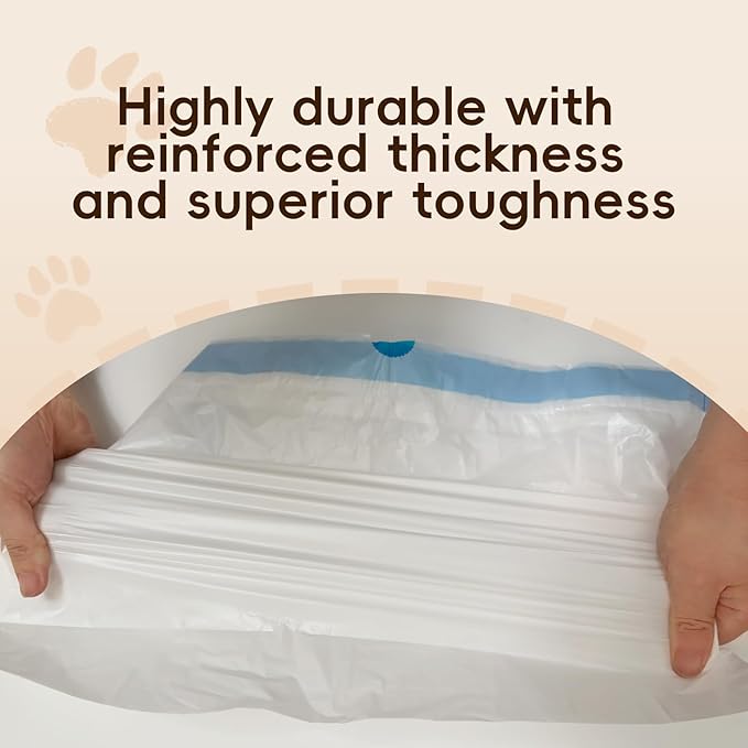 Cat Litter Box Liners Bag Fit For MW-SC01/MW-SC02/MW-LR01 Automatic Self Cleaning Cat Litter Box, Waste Bags, 18" x 12.6"Heavy Duty Replacement Trash Bags with Drawstring (White, 100 counts)