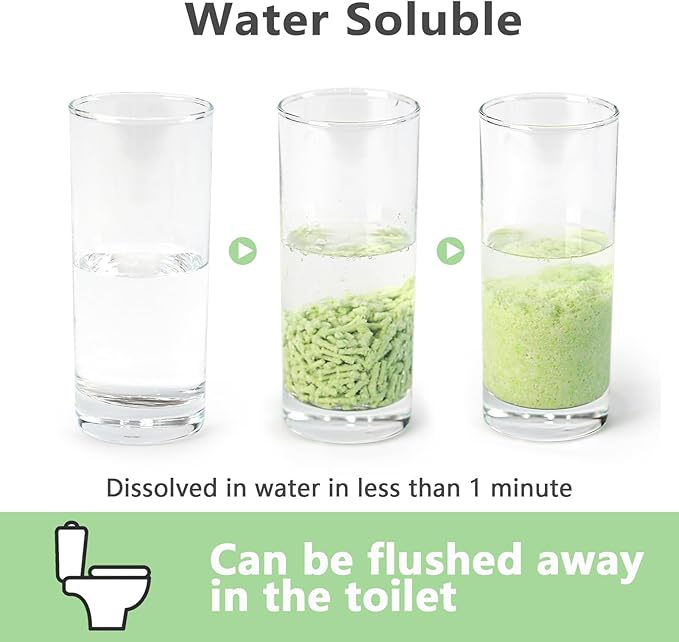 Tofu Cat Litter - Strong Clumping, Ultra Absorbent, Odor Control, Flushable, Low Tracking, Low Dust Tofu Litter Pellets 2 Packs/12LB (Green Tea)