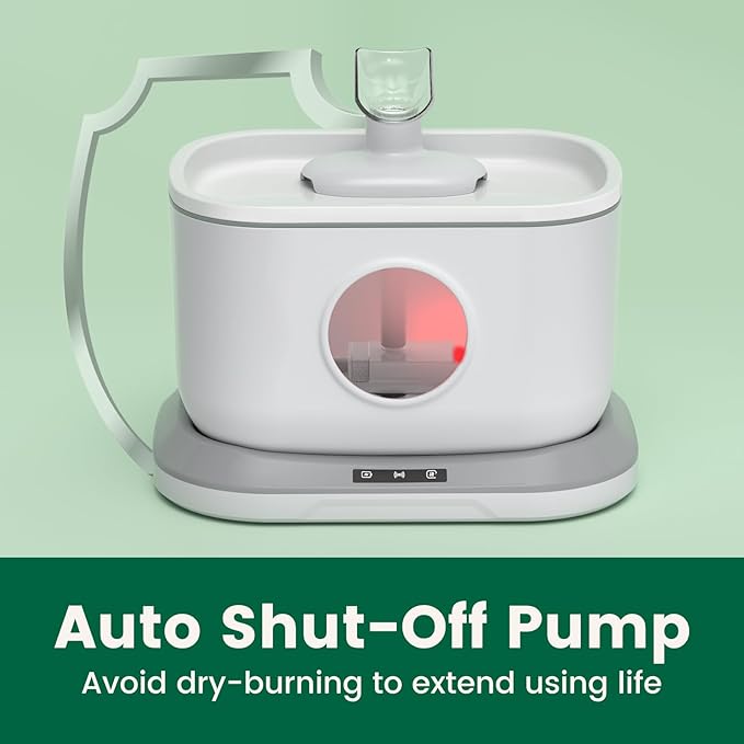 Cordless Cat Water Fountain, Rechargeable Battery Operated Cat Fountain, Wireless Pump Auto Shut-Off 7-Layer Filter Radar Detection Automatic Water Dispenser for Cats, 2.6L/88oz Pet Fountain BPA-Free