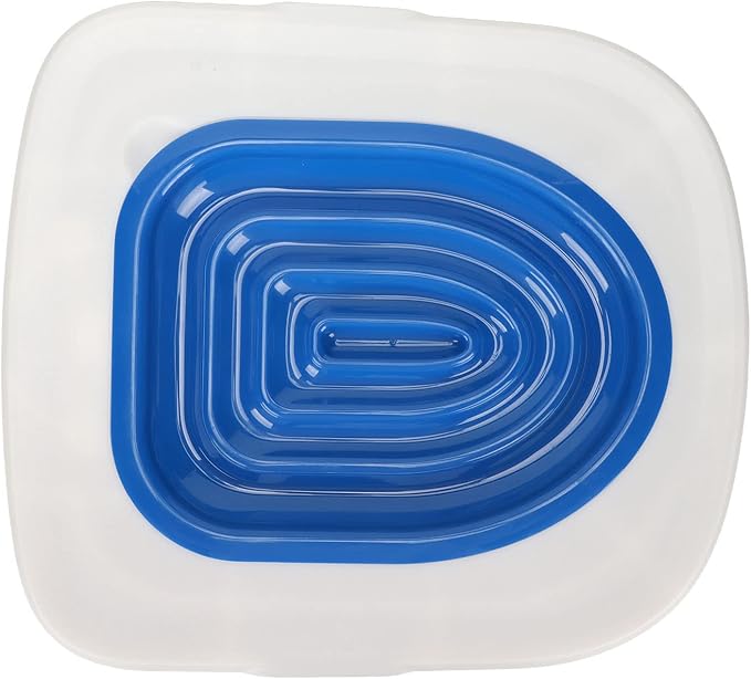 Cat Toilet Trainer Kit, KIMISS Cat Toilet Training Kit Universal Reusable Environmentally Friendly Cat Toilet Trainer for Pet Cleaning Cat Training Toilet (White Tray, 1 Blue Inner Support)