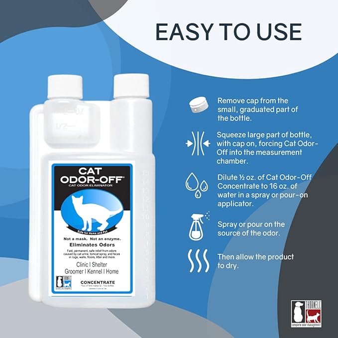 Thornell Cat Odor-Off Concentrate Pet Smell Odor Eliminator Bundle – Cat Odor Eliminator Concentrate for Pet Urine Odor, Tomcat Spray for Cat Urine Smell, Feces on Carpet & Litter Boxes