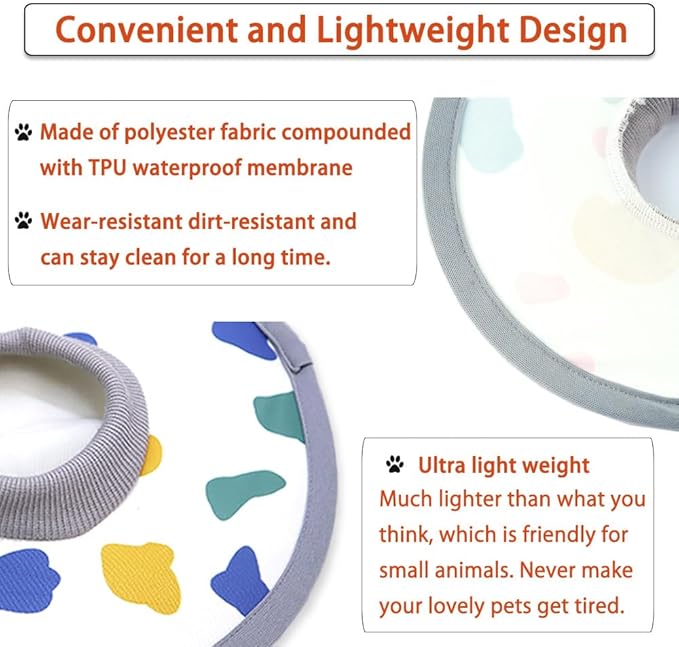 Cat Cone Collar 2pcs Adjustable Protective Collar for Pet Cat Recovery, Wound Healing (A-Milk, M+L)