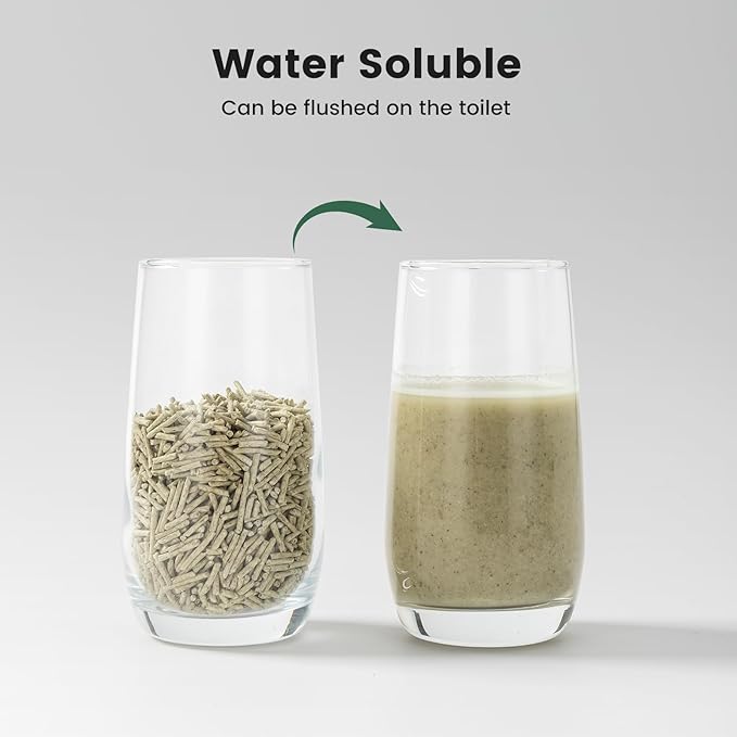 Gardner Pet Natural Tofu Cat Litter, Cat Litter with Green Tea Extract – Dust-Free, Fast Clumping, Flushable, and Odor Control for Multi-Cat Homes, 6lbs x 6 Pack