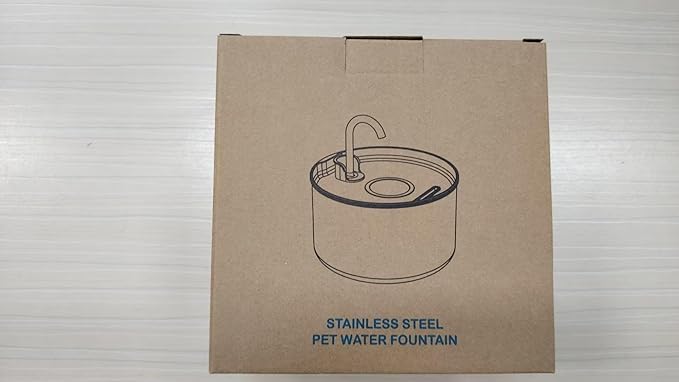 Stainless Steel Cat Water Fountain: Pet Fountains Indoor Metal Automatic Dispenser Cat Waterer Bowls Dog Faucet Bottle Pets 24/7 Running Watering for Drinking Quiet Pump with 1 Filter