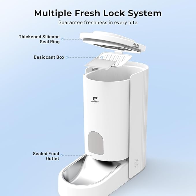 Automatic Cat Feeder - 2.4G WiFi Cat Food Dispenser, 3.7L Timed Pet Feeder with APP Control for Remote Feeding, 1-10 Meals per Day for Small Dog Kitten Indoor, Detachable for Cleaning