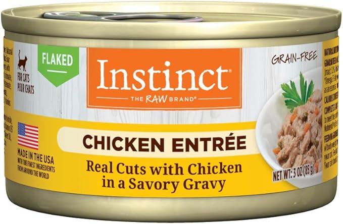 Instinct Flaked Entrée Wet Canned Cat Food - Chicken, 3 oz. Cans (Pack of 24)