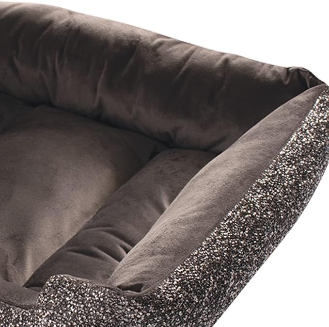 Pet Bed, Sparkling Rhinestones, Soft, Comfortable Velvet, for Lounging Dogs, Cats, Pets, Charcoal, Large, Sold Individually