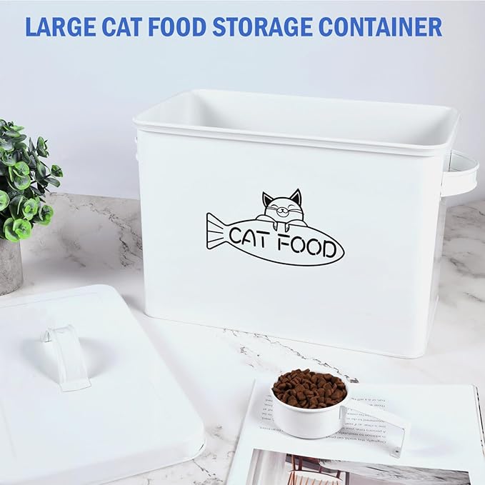 Large Dog and Cat Food Storage Container, Farmhouse Pet Food Storage Containers with Lid and Dry Food Scoop, Durable Airtight Cat Food Container, Great Gift for Pet Owners