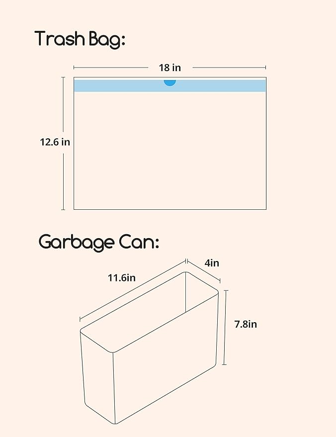 MeoWant Cat Litter Box Liners, Drawstring Receptacles Bags Thickened Waste Bag for MeoWant MW-SC01/MW-SC02 Automatic Cat Litter Box, 20pcs