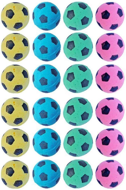 Foam Sponge Soccer Ball Cat Toy Interactive Cat Toys Independent Pet Kitten Cat Exrecise Toy Balls for Fat Cats Kittens, Soft, Bouncy and Noise Free, Pack of 24.