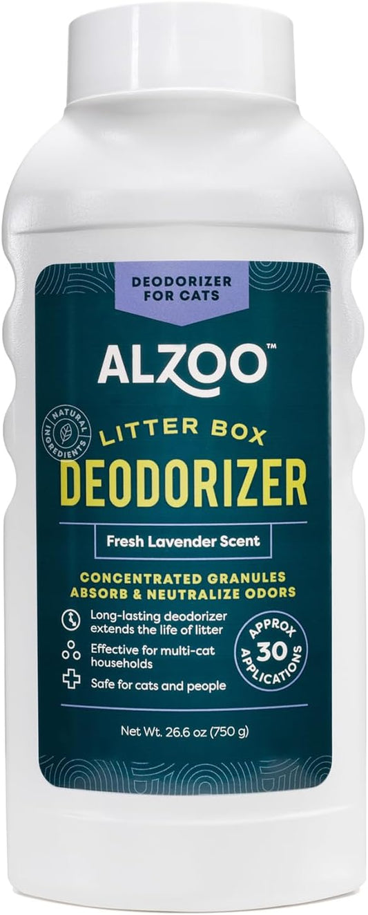 Cat Litter Deodorizer, Concentrated Granules Absorb & Help Neutralize Odors, Mineral-Based Active Ingredients, Up To 30 Uses, Fresh Lavender Scent, 26.6 Oz.