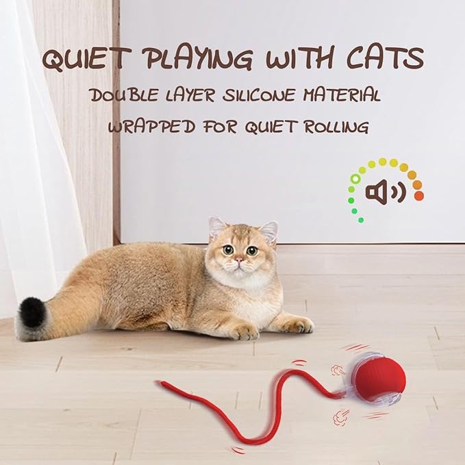 Interactive Rolling Cat Toy Ball, Chewie 360° Smart Automatic