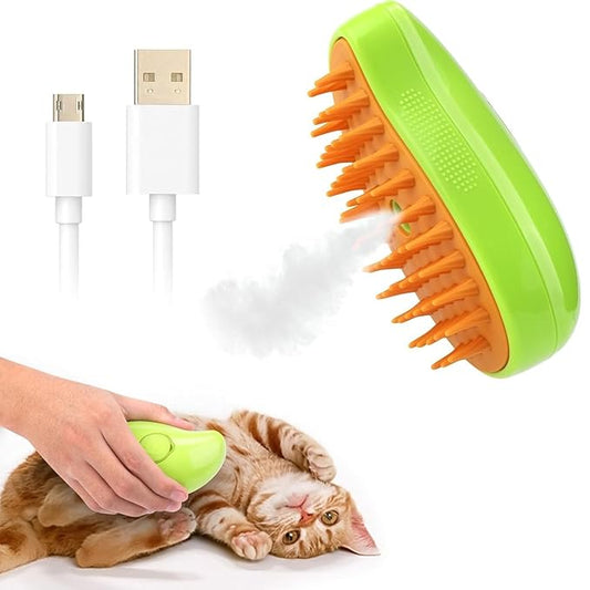 2024 Multifunctional Pet Brush for Detangling and Hair Removal - 3-in-1 Grooming Comb with Massage Function for Cats and Dogs (Khaki)