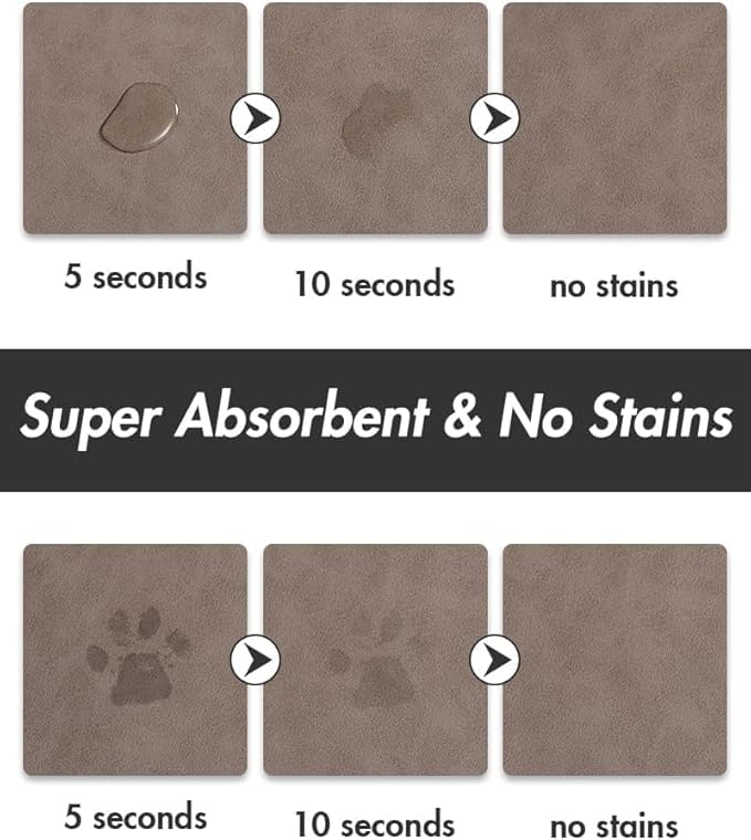 Absorbent Dog Food Mat-Dog Mat for Food and Water Bowl, Quick Dry Pet Food Mat, No Stains Dog Feeding mat, Dog Accessories Pet Supplies Mat-Dog Water Bowl Mat for Messy Drinkers