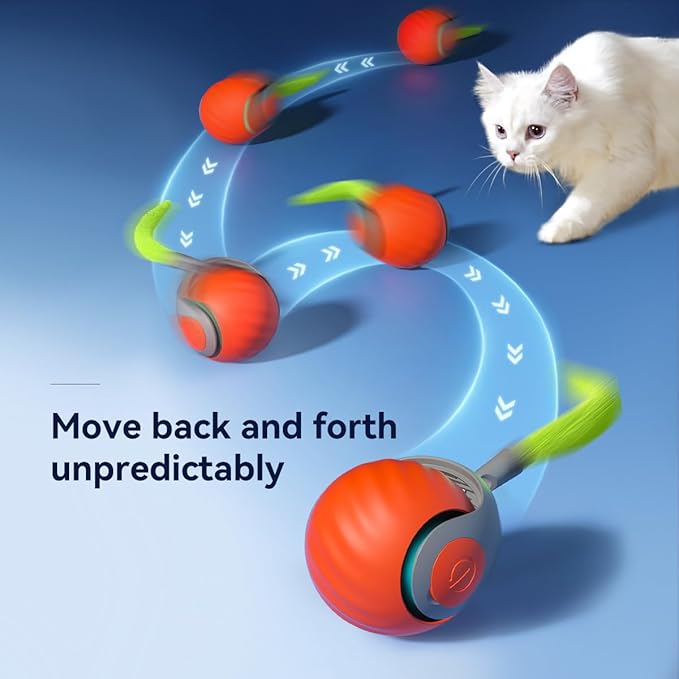 Speedy Sprint Ball Toy for Cat Type-C Rechargeable Interactive Cats Toy Blue