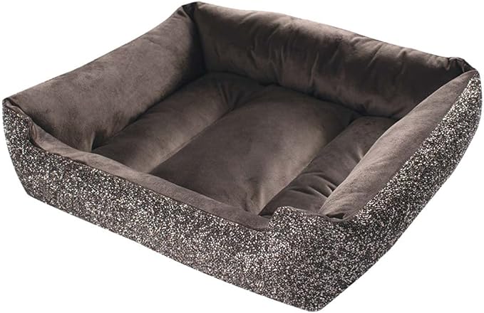 Pet Bed, Sparkling Rhinestones, Soft, Comfortable Velvet, for Lounging Dogs, Cats, Pets, Charcoal, Large, Sold Individually