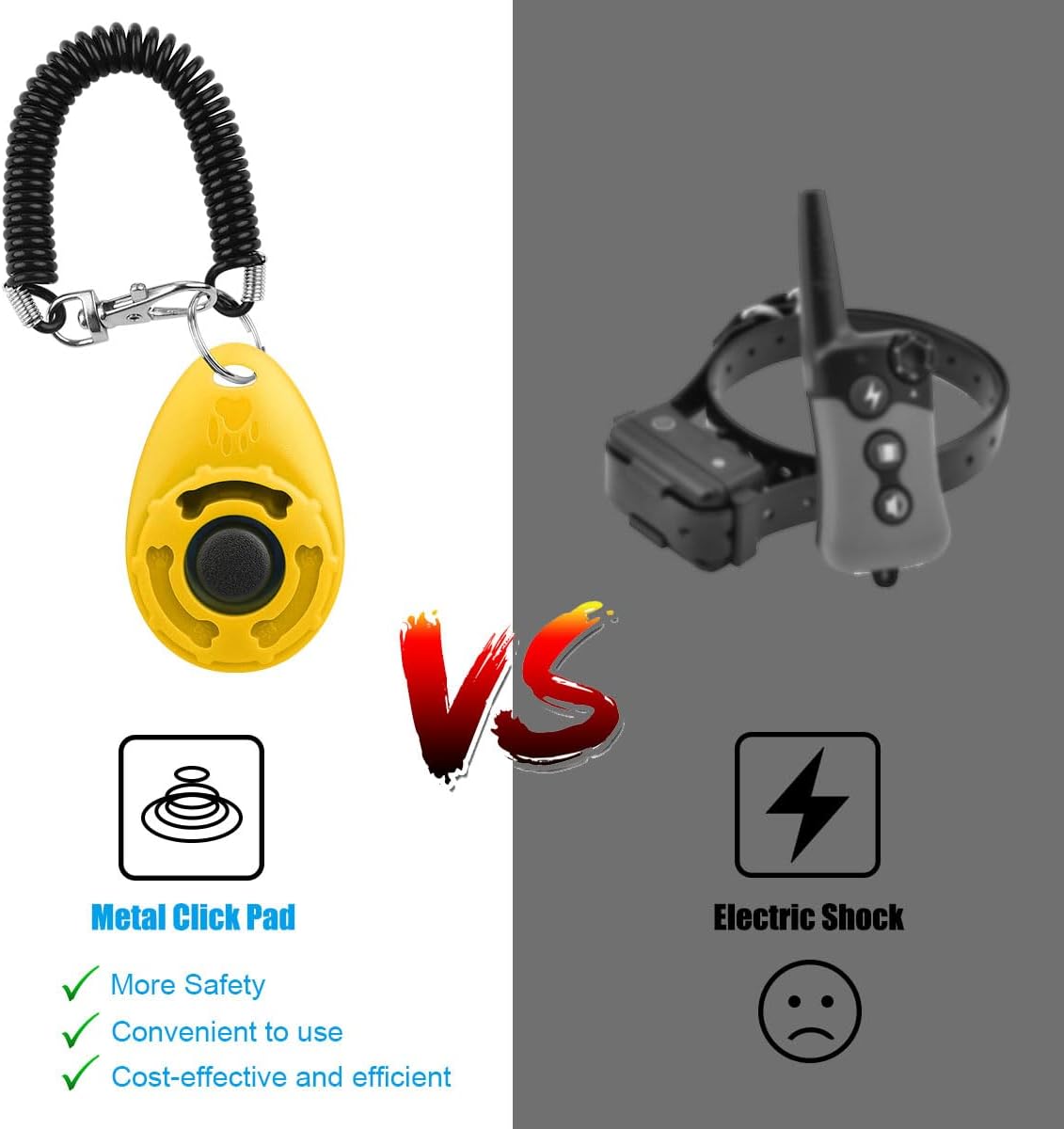 Dog Clicker for Training, 2 Pack Dog Training Clicker, Clicker Dog Training with Wrist Strap, Pet Training Clicker, Perfect for Dog Cat Puppies Behavioral Training (Red and Yellow)