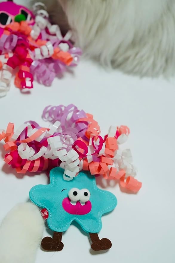 ROHOME Catnip Toys for Cat,Kitten Chew Teeth Cleaning Toy,Interactive Plush Toys for Swatting and Playing，Curly-haired Figure Cat Toy (Green)