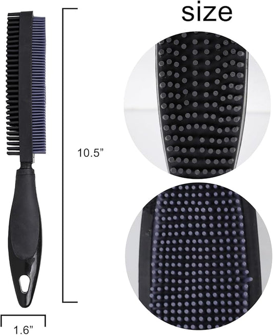 Rubber Pet Hair Removal Brush, Dogs Cats Hair Lint Remover Tool Massage Bath Comb Brush for Cleaning and Grooming (Black)
