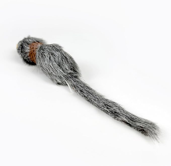 TTcat 2Pcs Cat Mice Toys,Faux Fur Cat Large Size Mice Toys with Plastic Body, Interactive Catch Play Mouse Toy for Indoor Cats and Kittens.