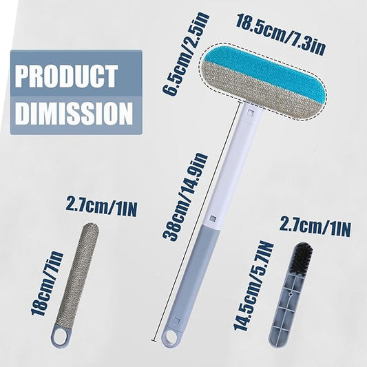Multifunctional Pet Hair Remover/Window Screen Cleaner for Laundry Reusable Washable Lint Brush for Furniture Hair Complete 4 in 1 14.9Inch Cat Hair Remover Effective on Carpets Car Seats Bedding