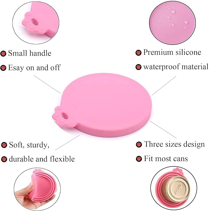Food Can covers | 6 Pack Silicone Can Lids for Dog and Cat Food | Universal BPA Free | One Can Cap Fit Most Standard Size Canned Dog Cat Food