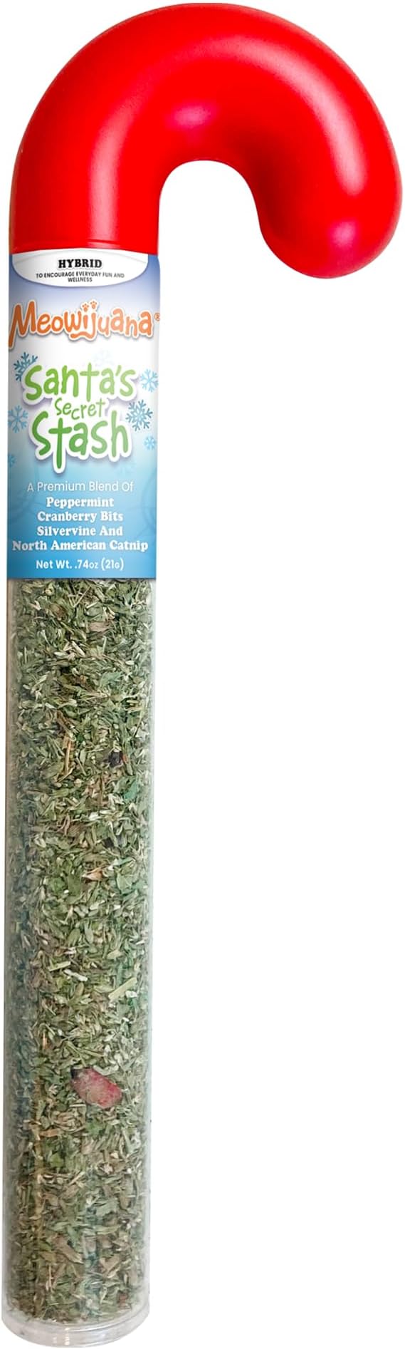 Meowijuana | Santa's Secret Stash | Holiday Catnip Filled Candy Cane | Winter Lift Catnip Blend | Cat Toys | Promotes Play and Cat Health | Organic Catnip