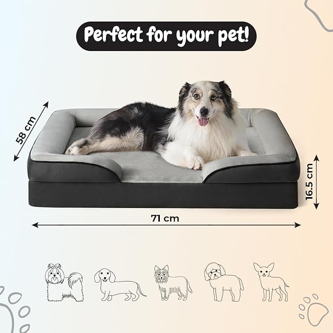 Cushion Bed for Pets Medium Size Calming Anti Anxiety Crate Bed Machine Washable Breathable Soft Padding (27.9" L x 22.8" W x 6.4" H)