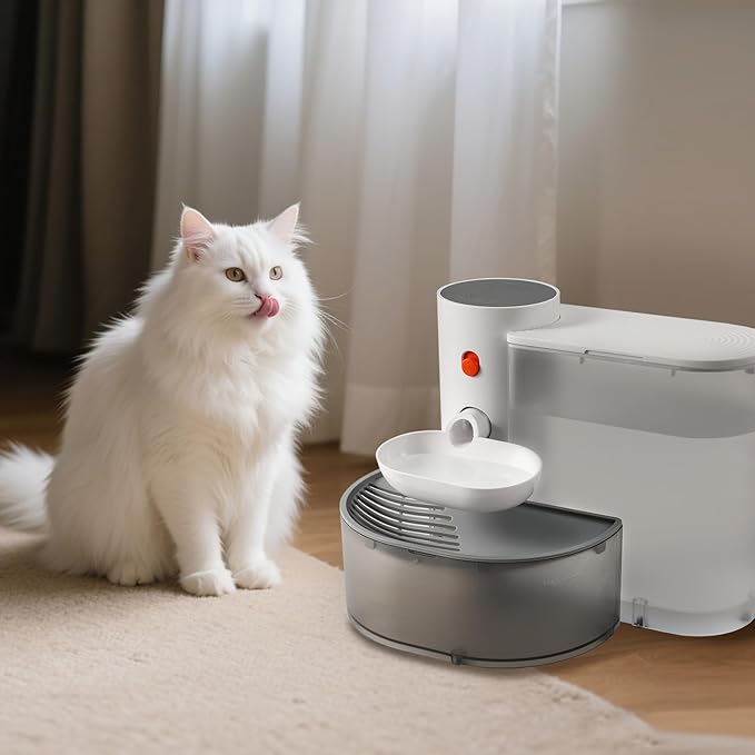 Smart Pet Water Fountain, Wireless Cat Water Fountain No Filter Needed 3L/106oz Large Capacity Rechargeable Automatic Pet Gravity Water Dispenser for Cats and Small Dogs Drinking Always Fresh Design