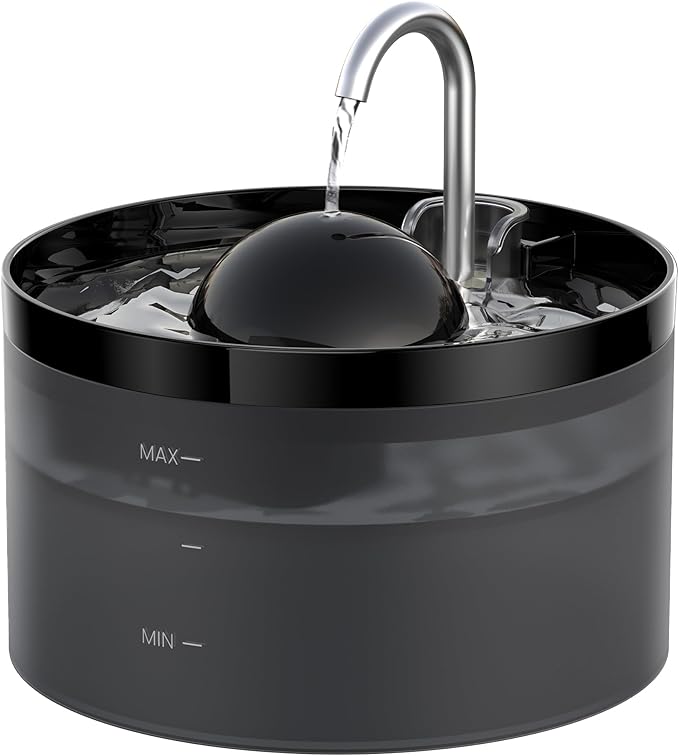 108oZ Cat Water Fountain, Pet Waterer Fountain with Ultra Silent Pump, Activated Carbon Filter Keep Water Fresh, Faucet Design, Anti Sputtering, Suit for All Kinds of Cat