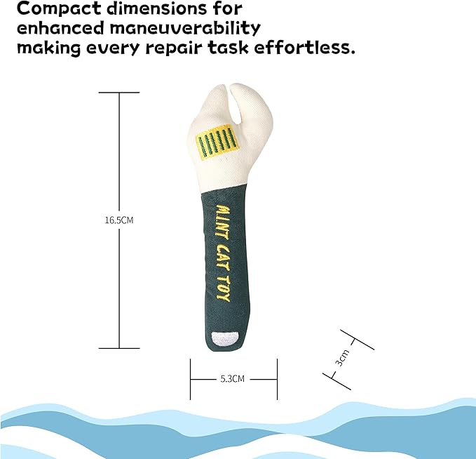 Funny Wrench Cat Toy with Catnip – Interactive Plush Chew Toy for Teething Kittens & Indoor Cats, Perfect for Paws-On Play