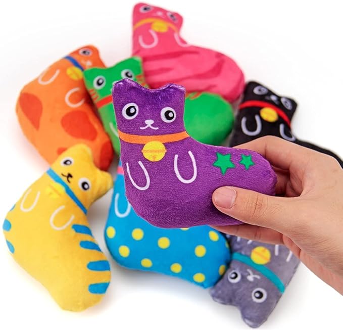 AWOOF Catnip Toys for Indoor Cats, Natural Catnip Cat Toys Kitten Toys - 8 PCS Fish Cat Toys Set for Boredom