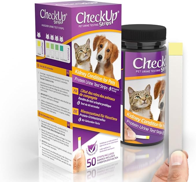 CheckUp Testing Strips x 50 (Protein Urine Test Strips for Cats & Dogs)