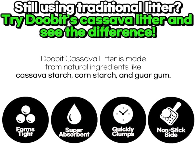 Cassava Cat Litter, I'm Gonna Pee, All Natural Plant-Based Ingredient, 100% Dust-Free, Super Clumping, Soft Texture, Mixable with Clay Cat Litter(5.7lb x 1pack)