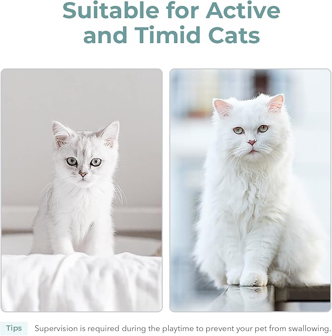 Cheerble Interactive Cat Ball Toy, Automatic Moving Ball Puzzle Toy for Indoor Cat Kitten, Smart Anti-Depression Pet Toy Fun Gift with Light (Green)