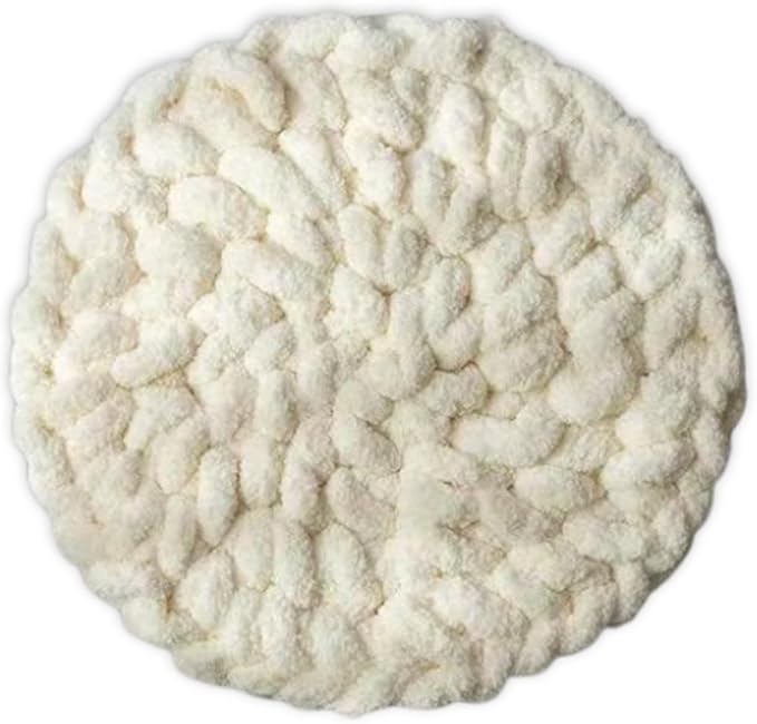 Cat Knitted Bed Mat, Extra-Soft Washable Warm Round Pads Cushions for Indoor Kittens, Cat Trees Towers, Perfect for Kneading and Sleeping (White,Medium)