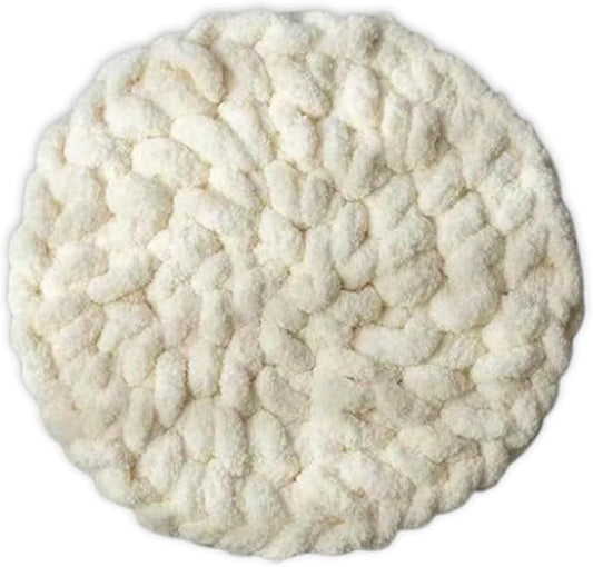 Cat Knitted Bed Mat, Extra-Soft Washable Warm Round Pads Cushions for Indoor Kittens, Cat Trees Towers, Perfect for Kneading and Sleeping (White,Small)