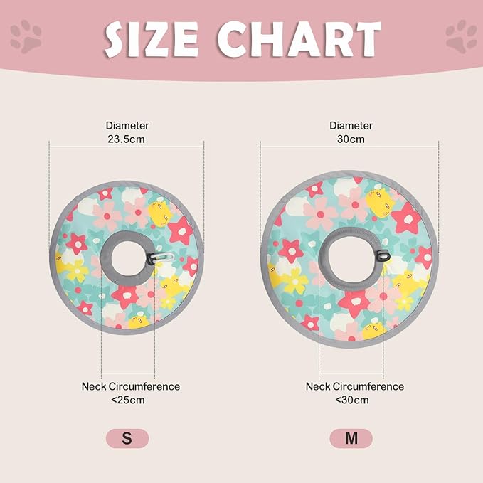 LOS ANDES Cat Recovery Collar for Necks, Alternative to Cones, Lightweight Post-Op Kitten and Puppy Protection