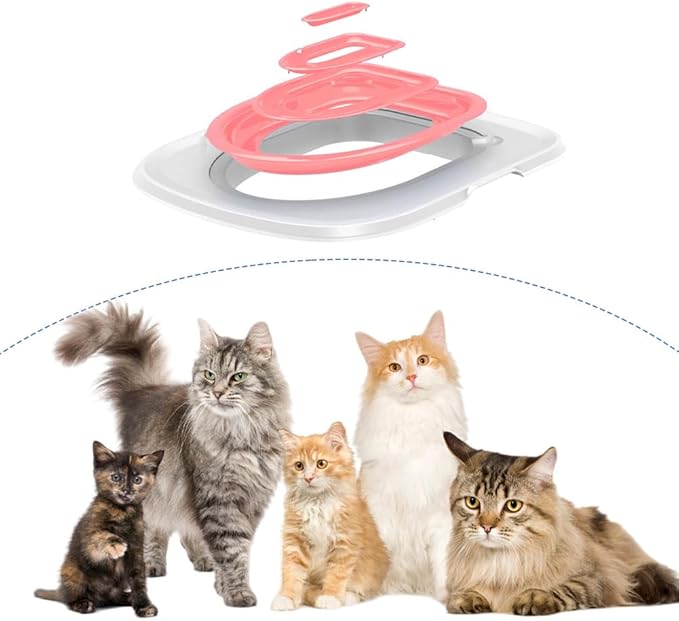 Cat Toilet Training Kit, Professional Universal Hygienic Pet Supply with Tray for Puppy Small Trainer Reusable Litter System Cleaning Kitty Potty Train to Use Cats Urinal Seat Tool Toilets